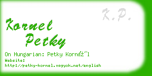 kornel petky business card